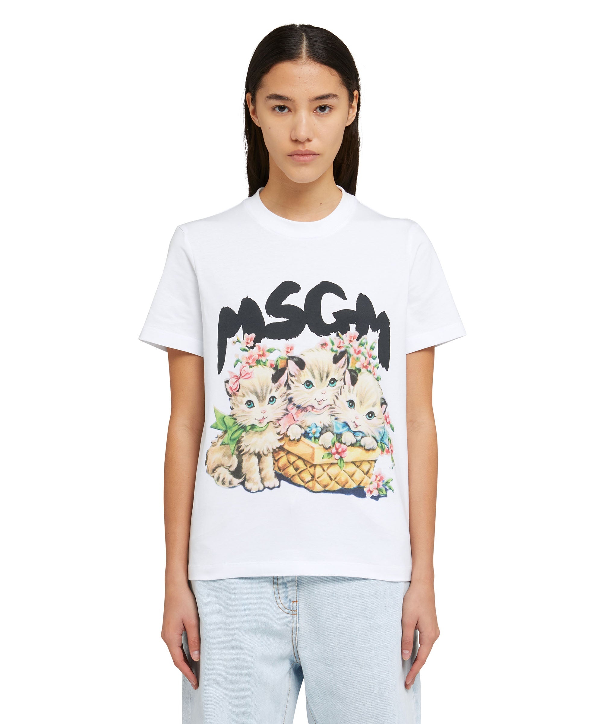 T-Shirt with "basket of cats" graphic - 2