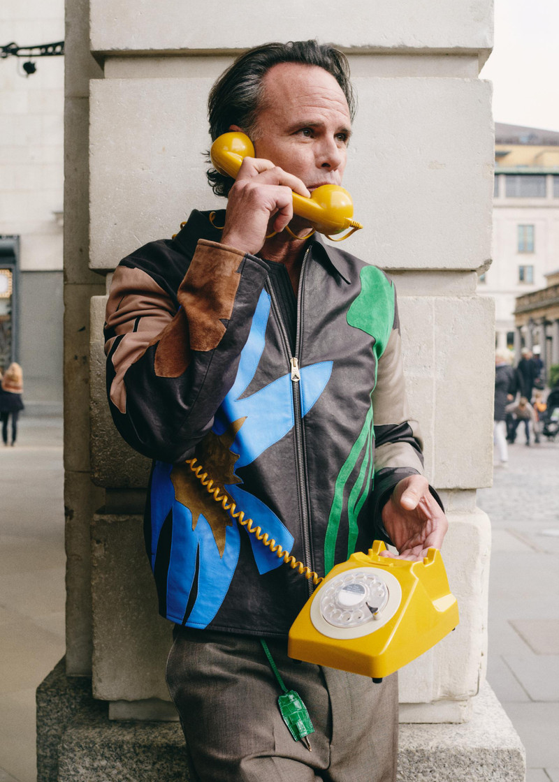 Paul Smith Dark Purple Floral Leather Jacket outlook