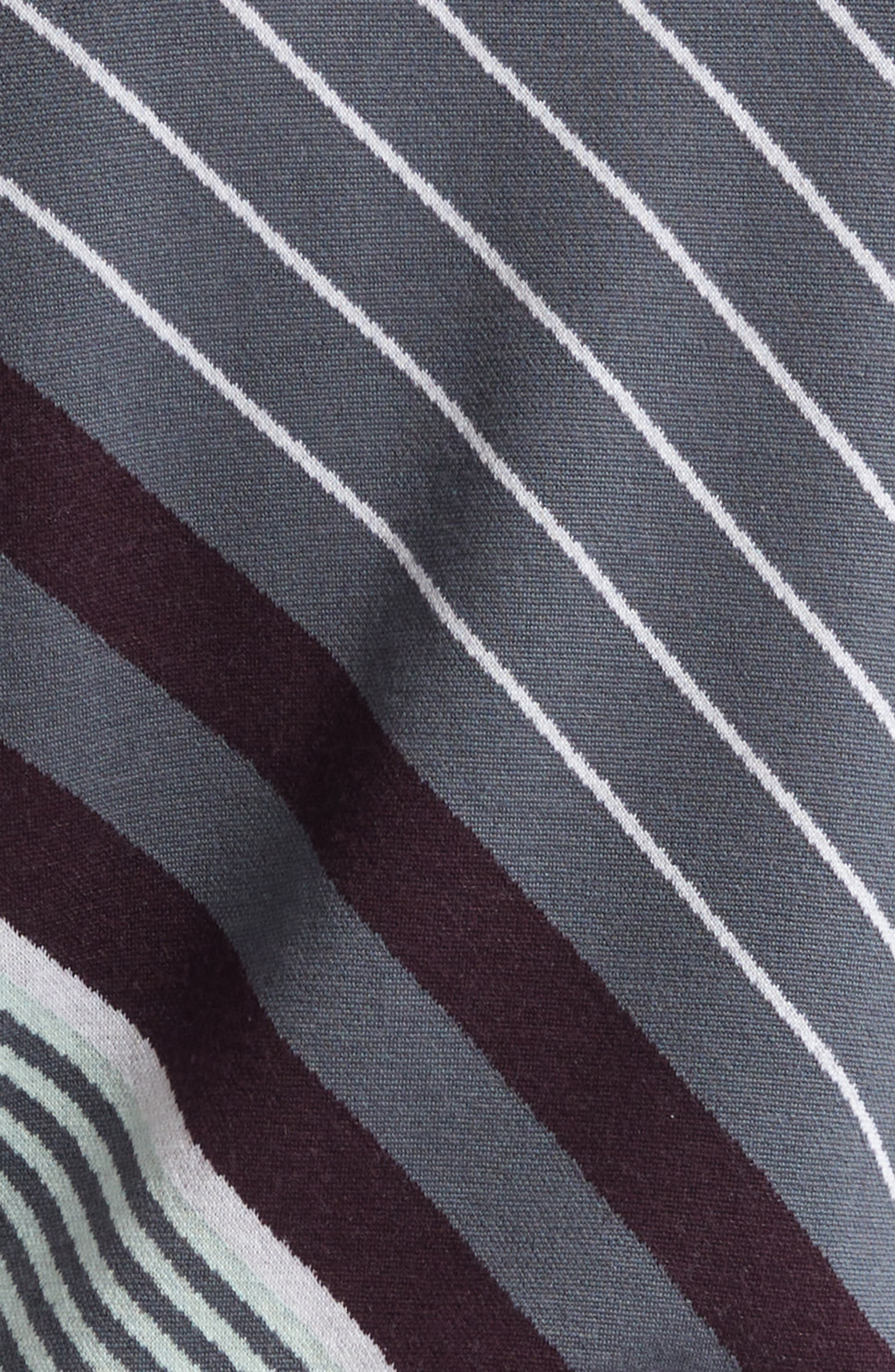 Casablanca Diagonal Stripe Merino Wool Quarter Zip Polo in Aubergine at Nordstrom - 6