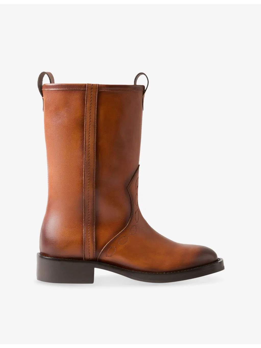 Western Leather Ankle Boots - 1