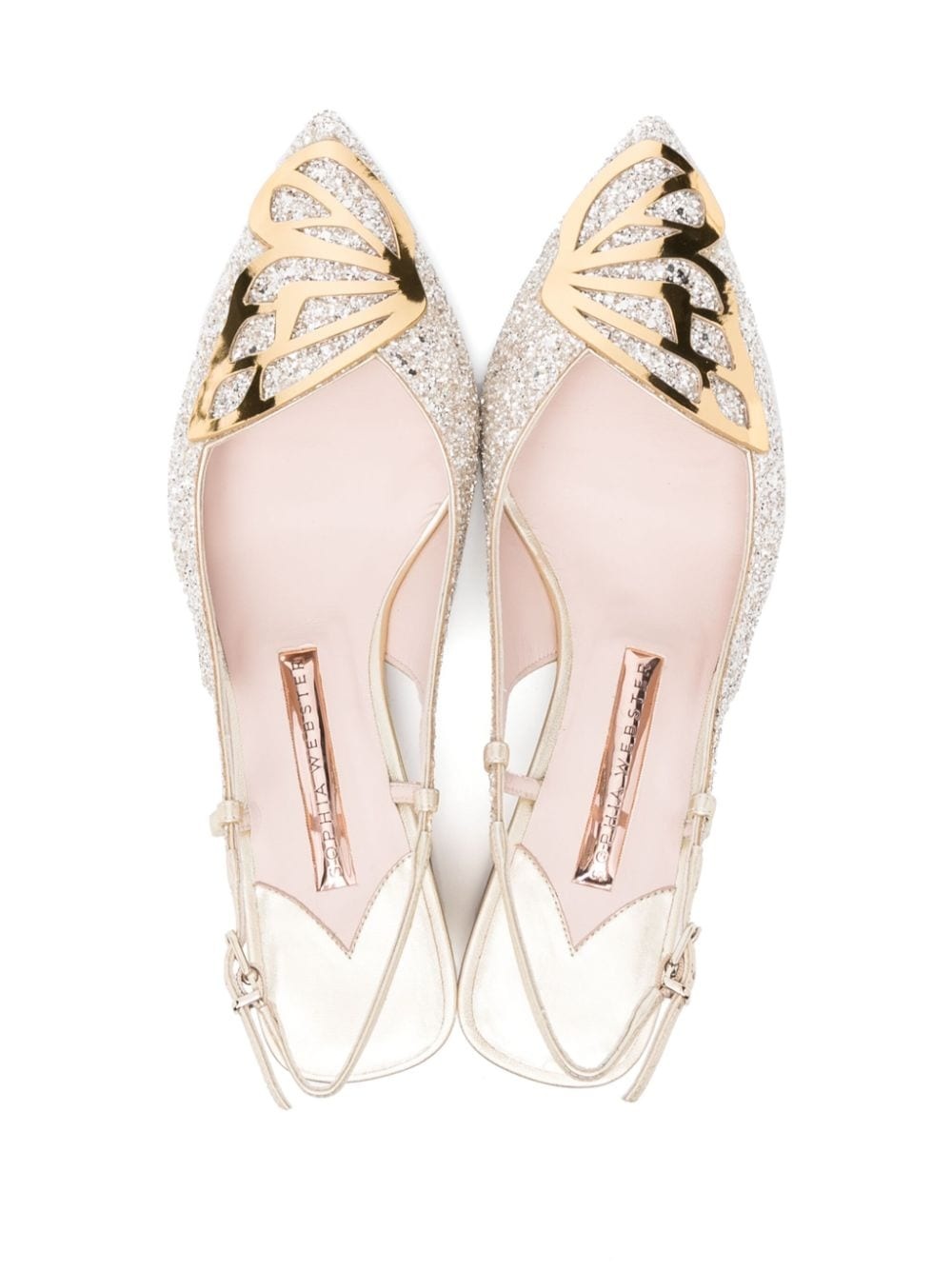 Butterfly 50mm slingback pumps - 4