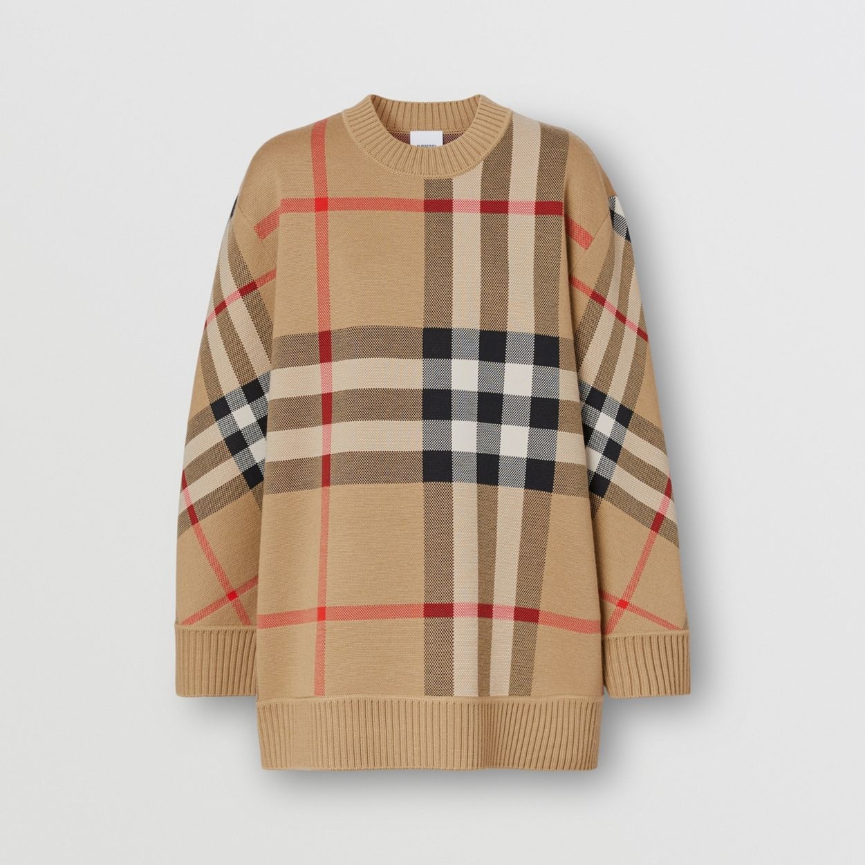 Check Technical Wool Jacquard Sweater - 1