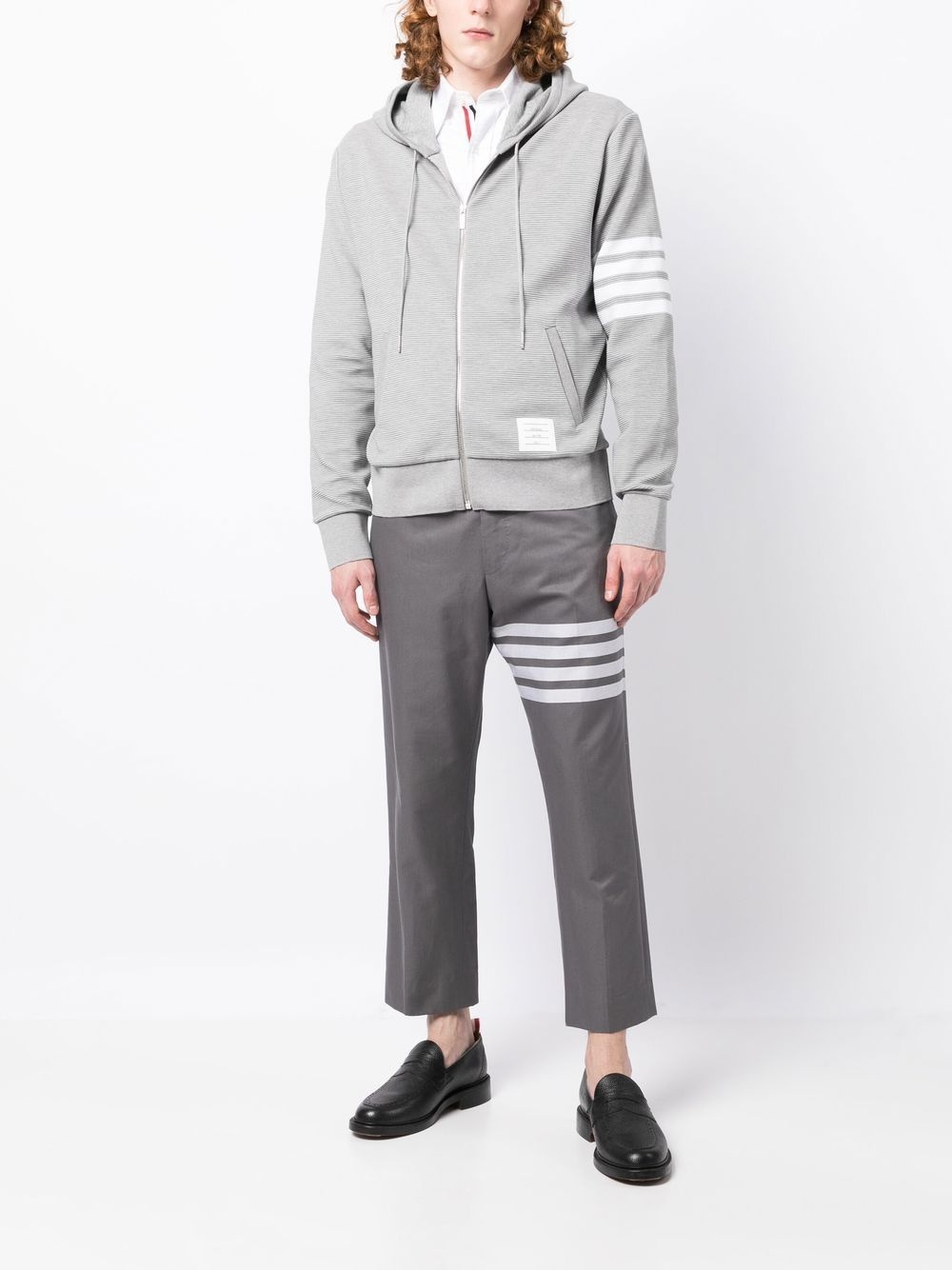 logo-patch zip-up hoodie - 2