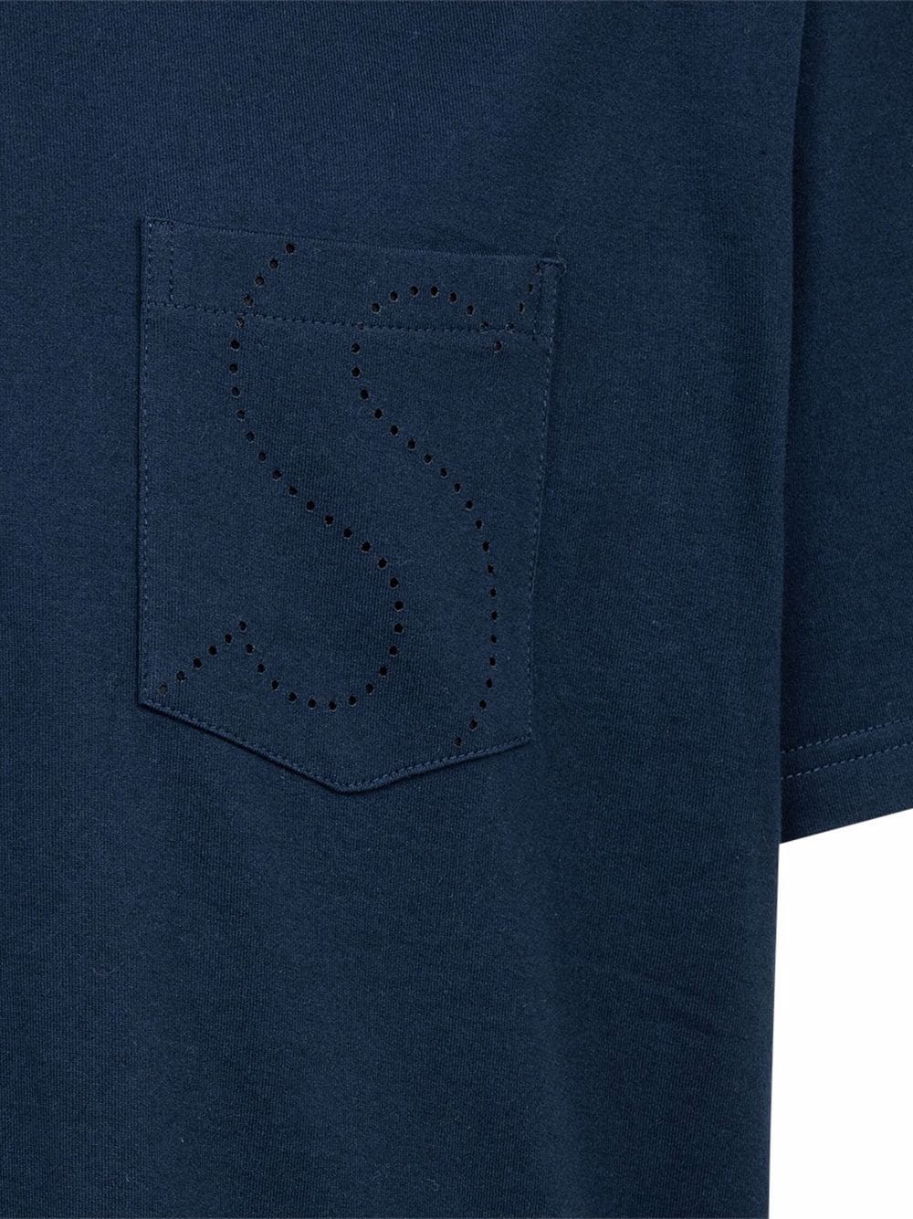 laser cut S logo pocket T-shirt - 3