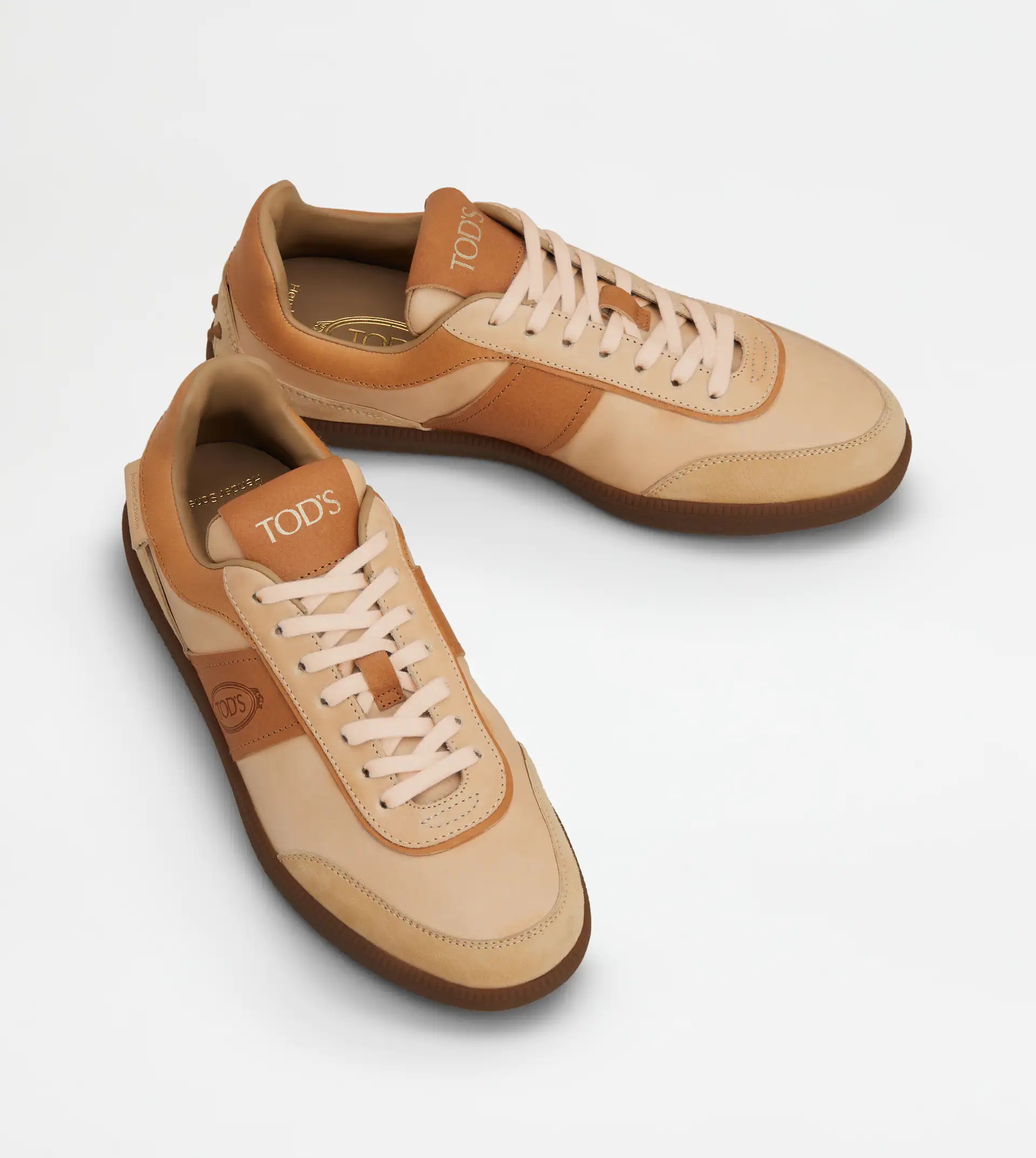 TOD'S TABS SNEAKERS IN LEATHER - BEIGE, BROWN - 4