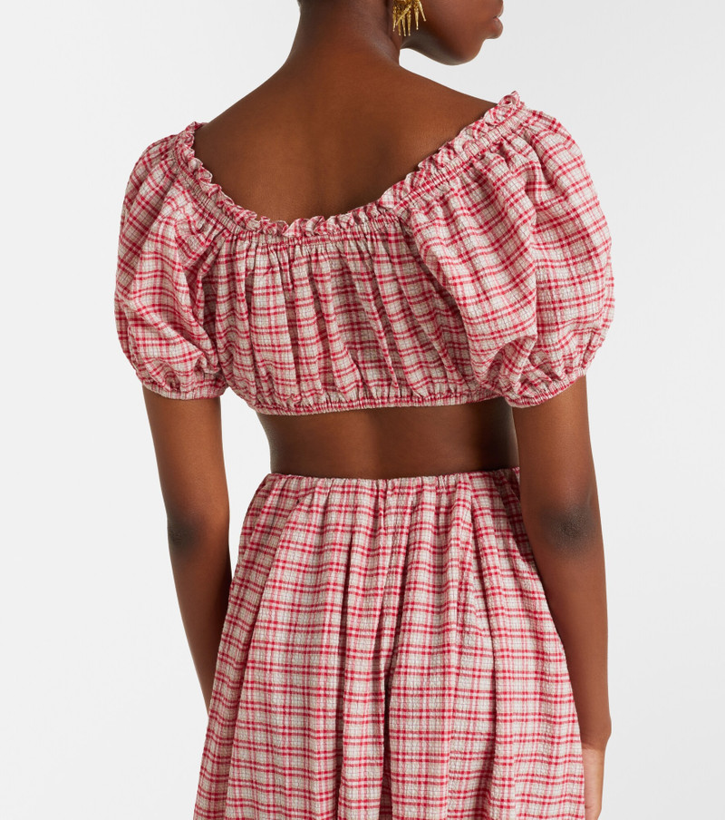 Murcia checked cotton crop top 4