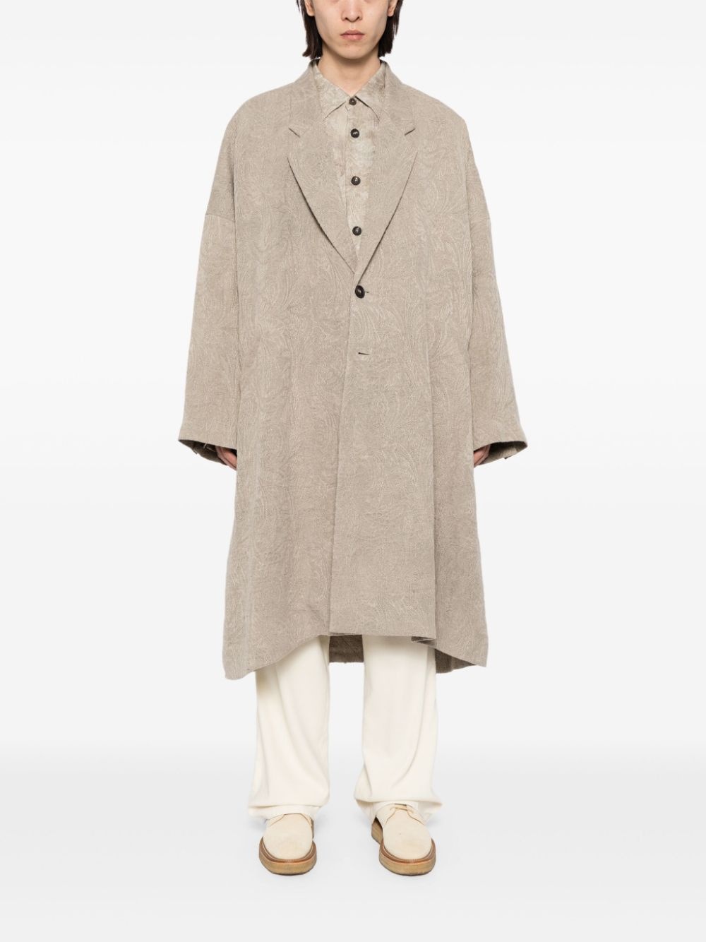 single breasted buttoned coat - 2