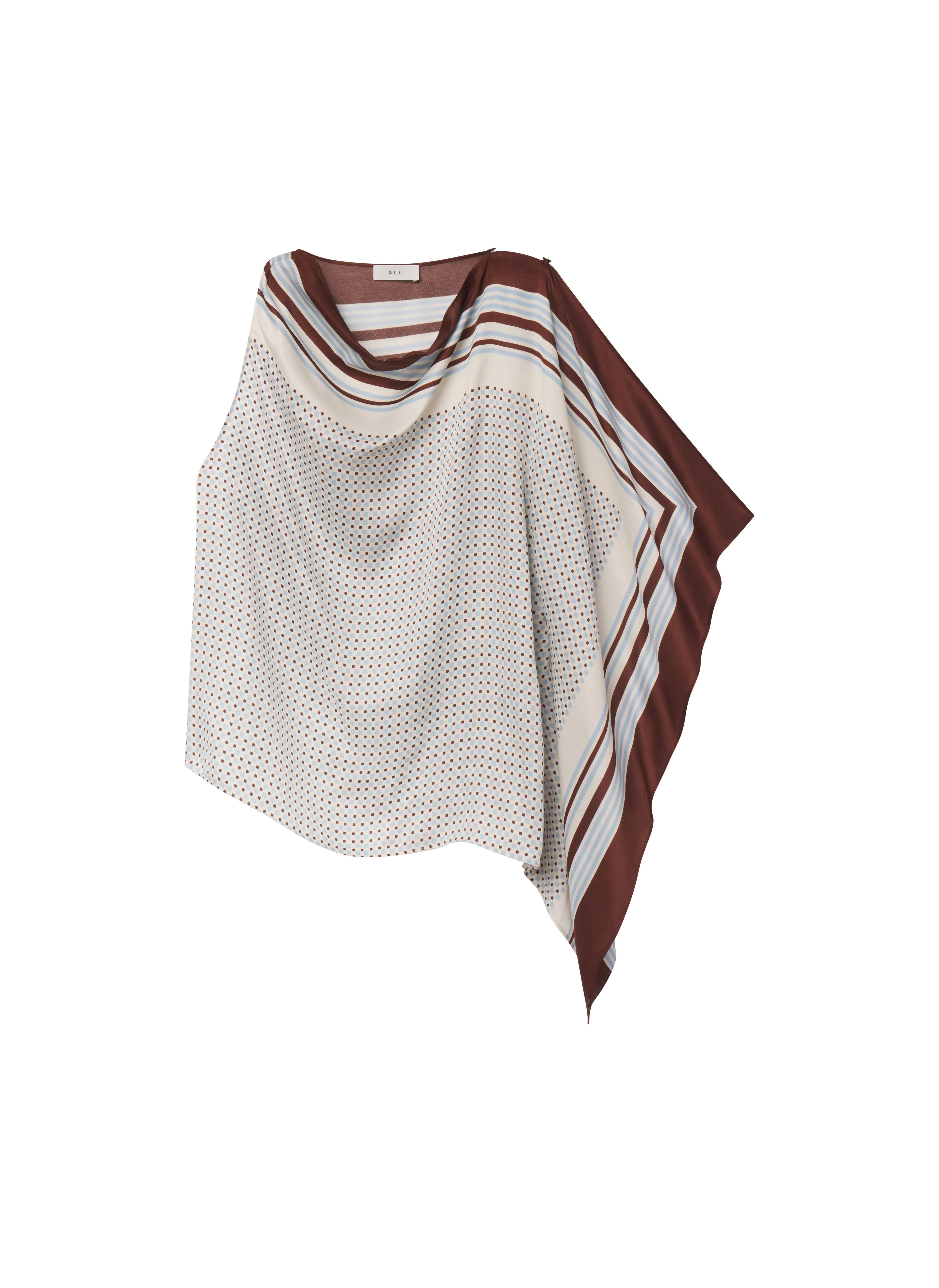 Kit Scarf Print Asymmetric Top - 1