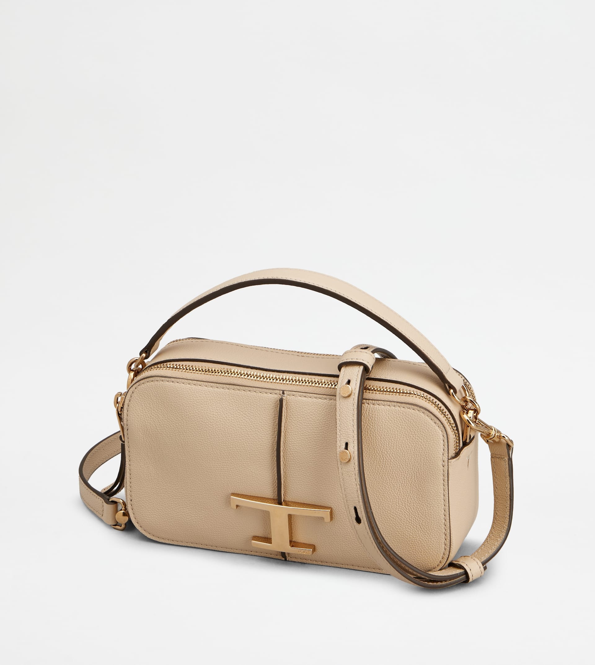 T TIMELESS CAMERA BAG IN LEATHER MINI - BEIGE - 6