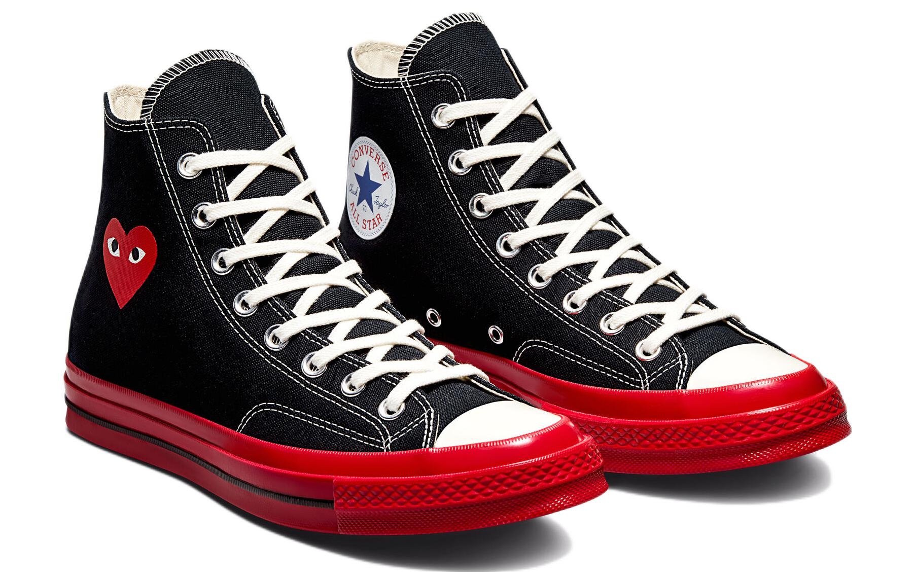 Converse x COMME des GARCONS PLAY Chuck 70 High 'Black Red' A01793C - 4