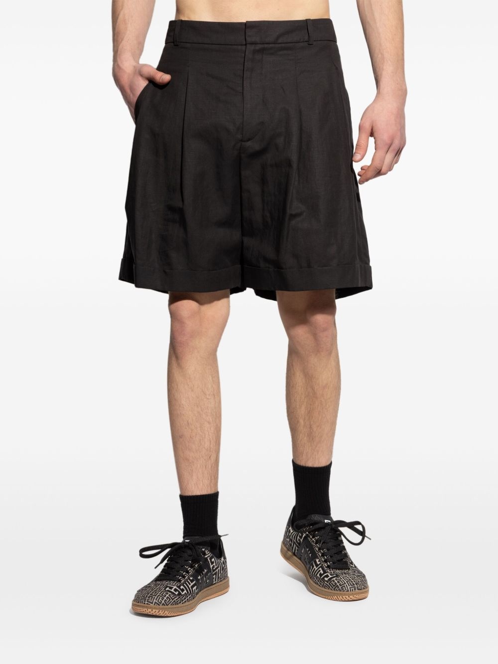 pleated tailored shorts - 3