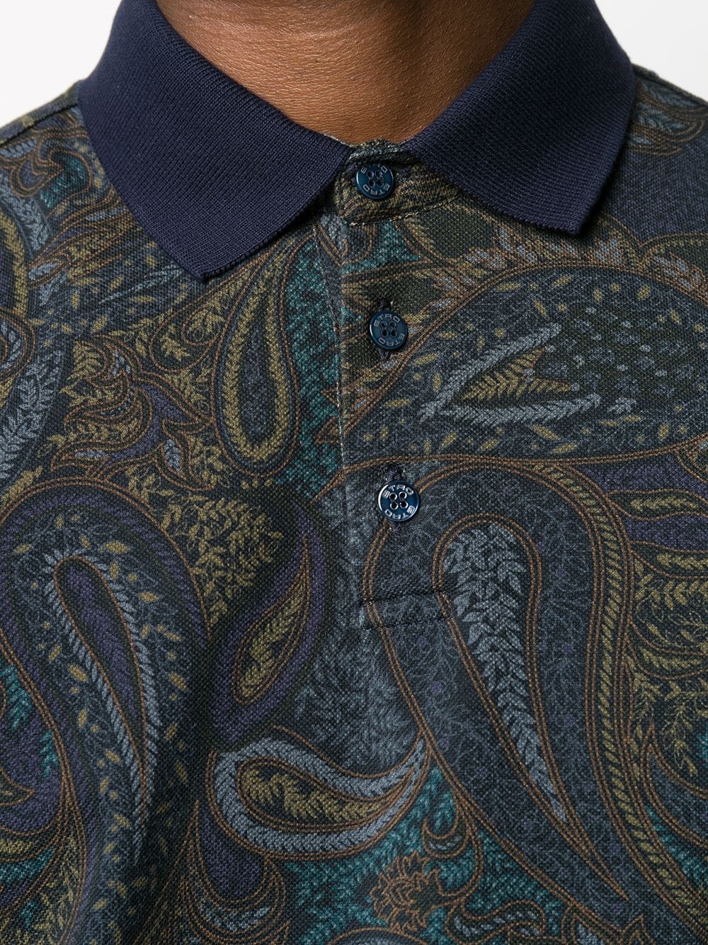 paisley print cotton polo shirt - 5