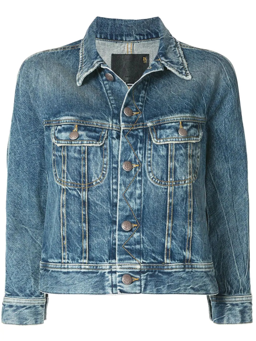 cropped denim jacket - 1