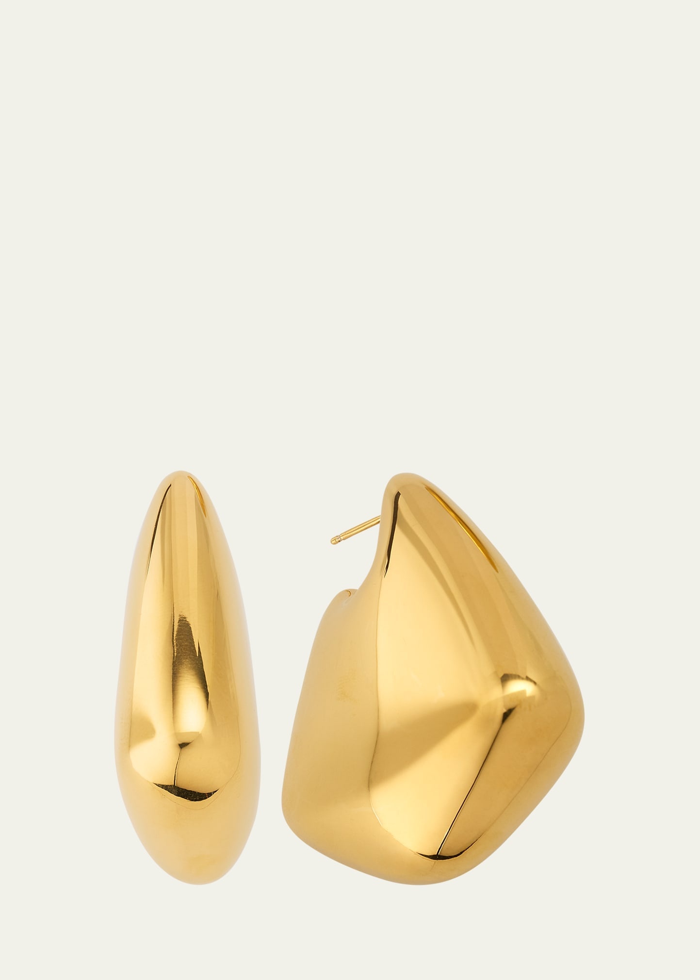 18K Gold-Plated Large Drop Earrings - 1