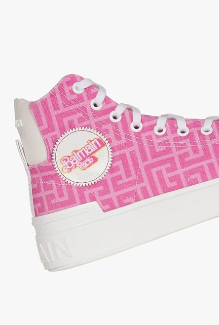 Balmain x Barbie - Pink canvas high-top B-Court sneakers - 7