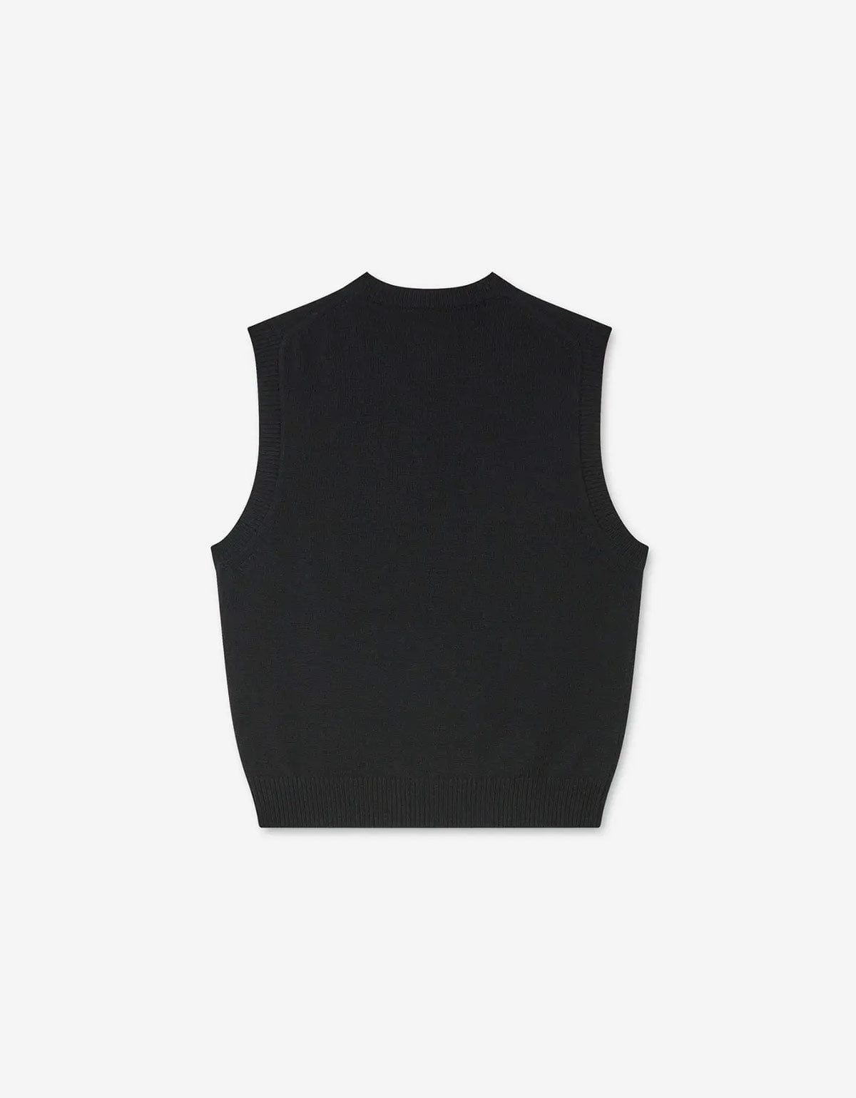 Kenzo Black Boke Flower Embroidered Sleeveless Wool Jumper - 3