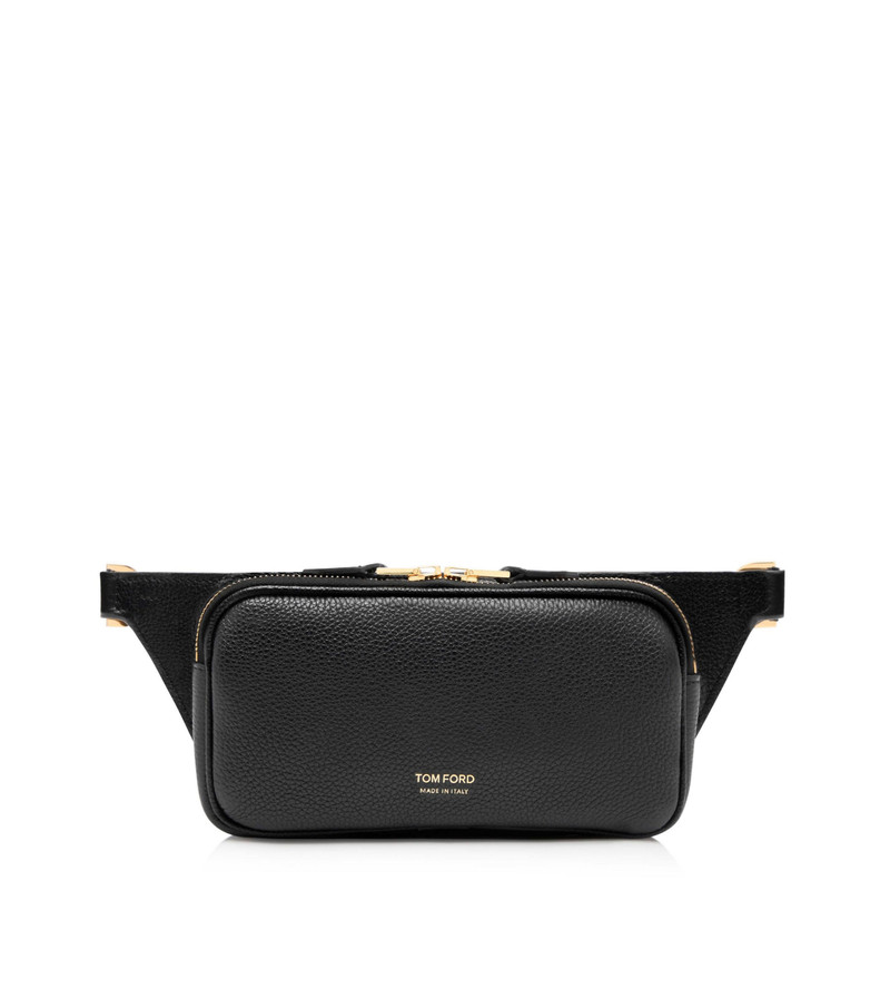 GRAIN LEATHER SMALL ZIP BELT BAG 1