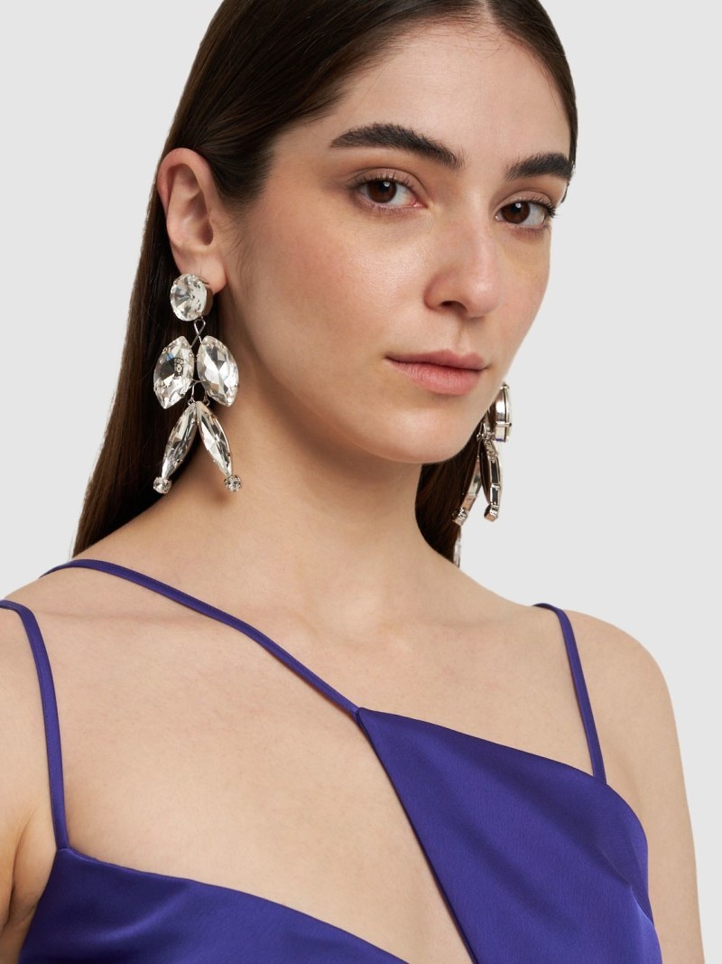 Crystal cascade clip-on earrings - 2