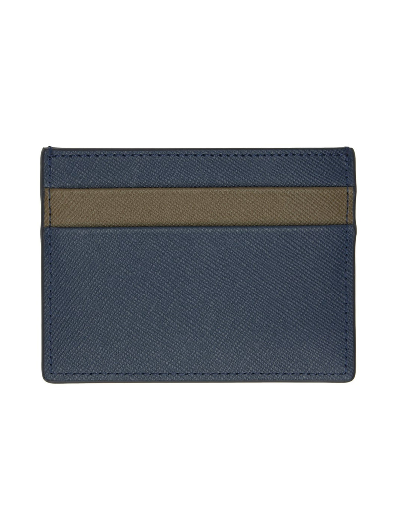 Marni Navy & Taupe Saffiano Leather Card Holder outlook
