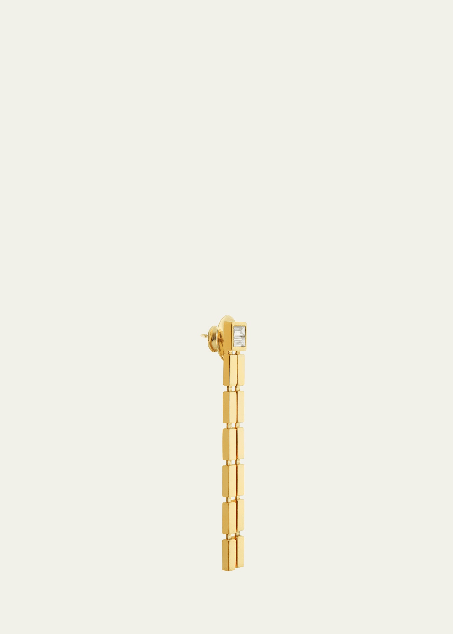 18K Yellow Gold Double Waterfall Earrings with Baguette Diamonds - 3