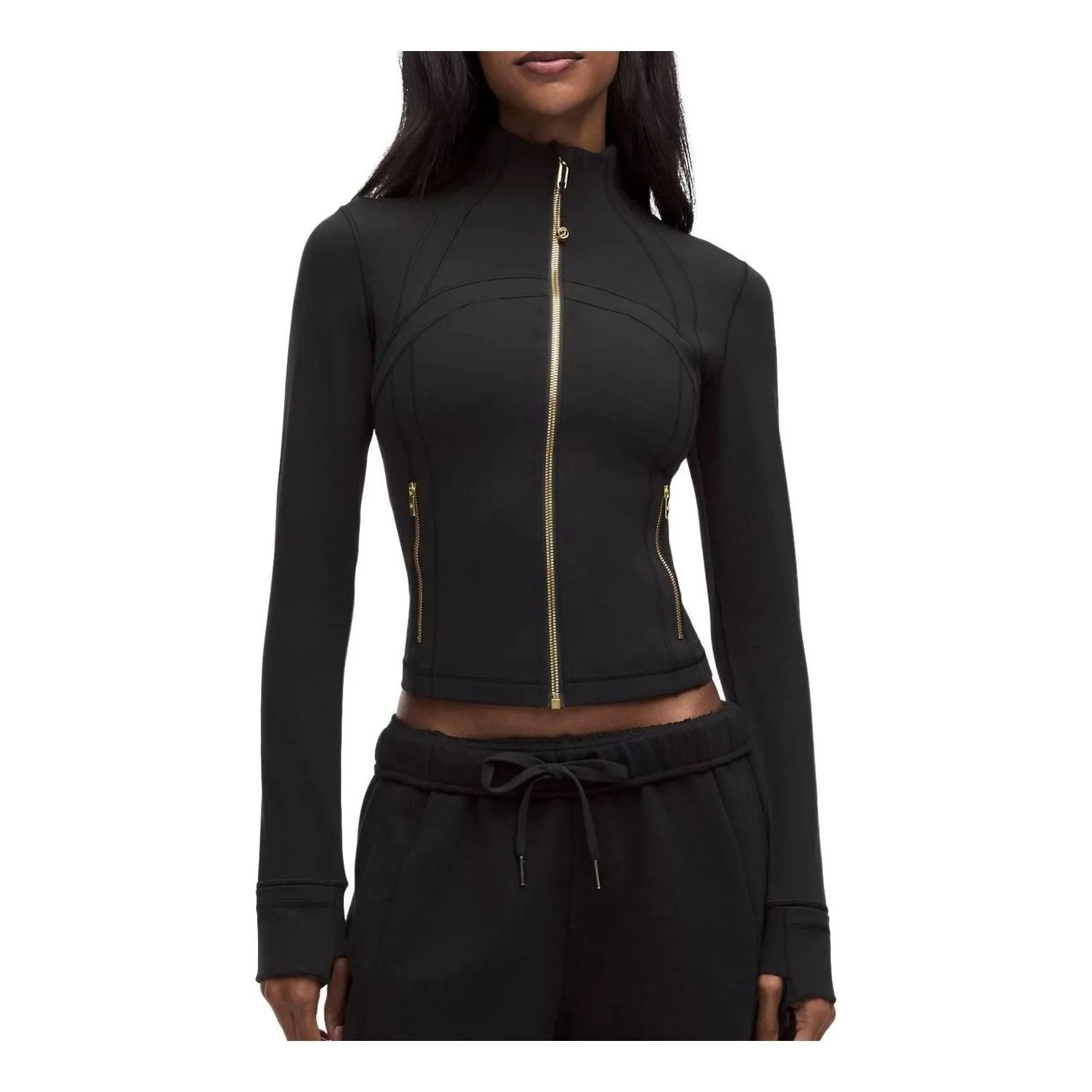 (WMNS) LULULEMON Define Cropped Jacket Nulu 'Black Gold' LW4CD5S-1069352267 - 1