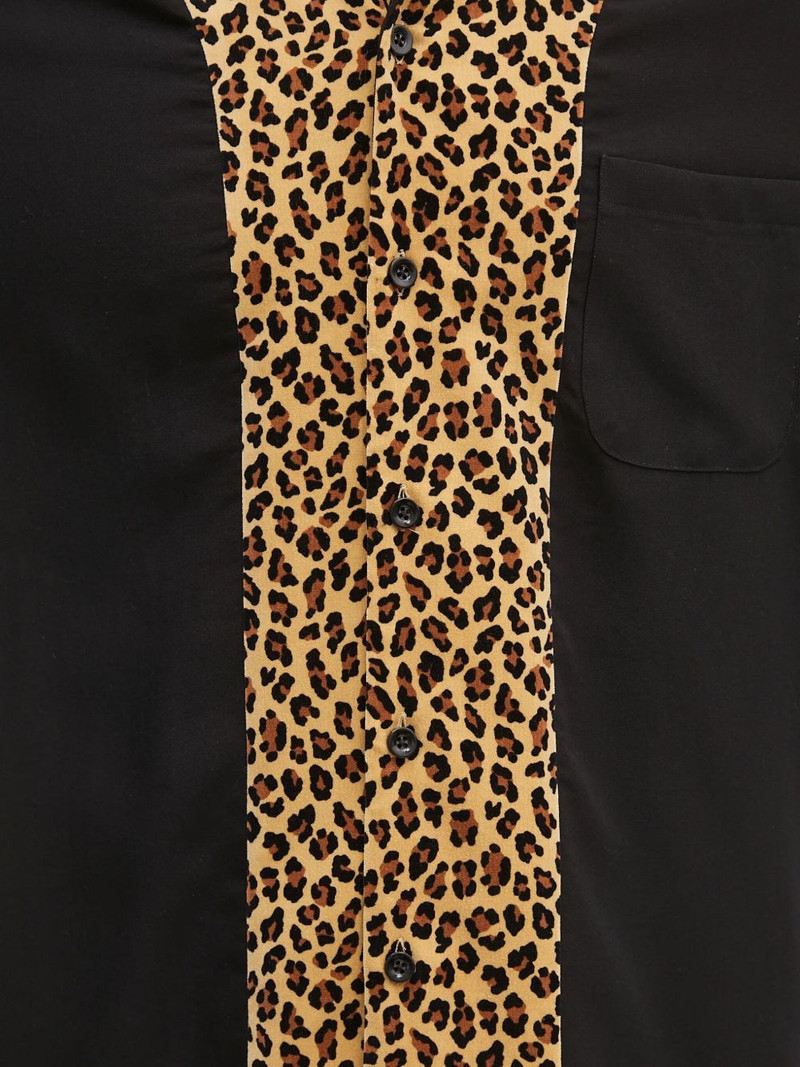 leopard-print panel shirt 5