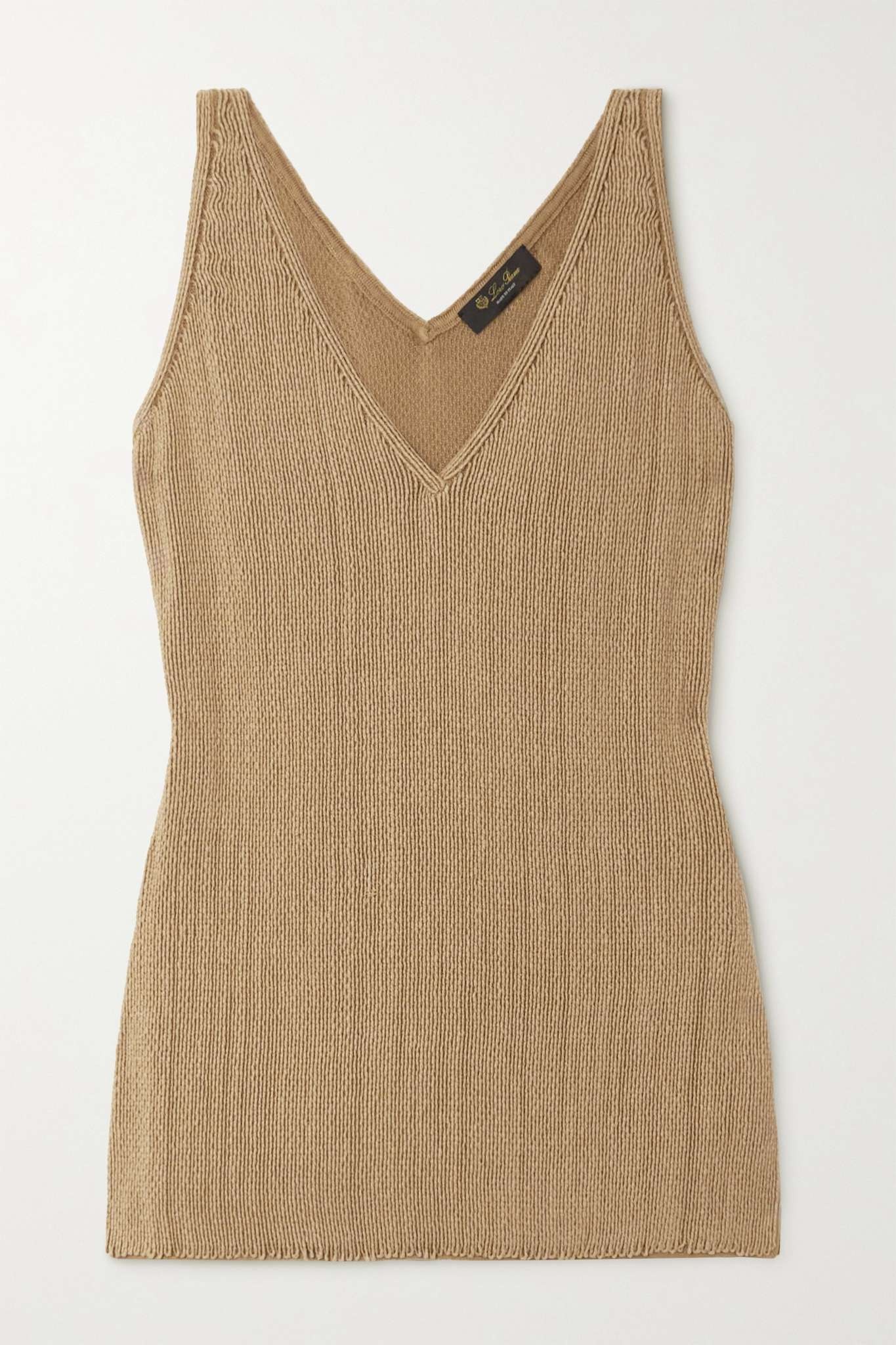 Cala Matano ribbed silk and cotton-blend tank - 1