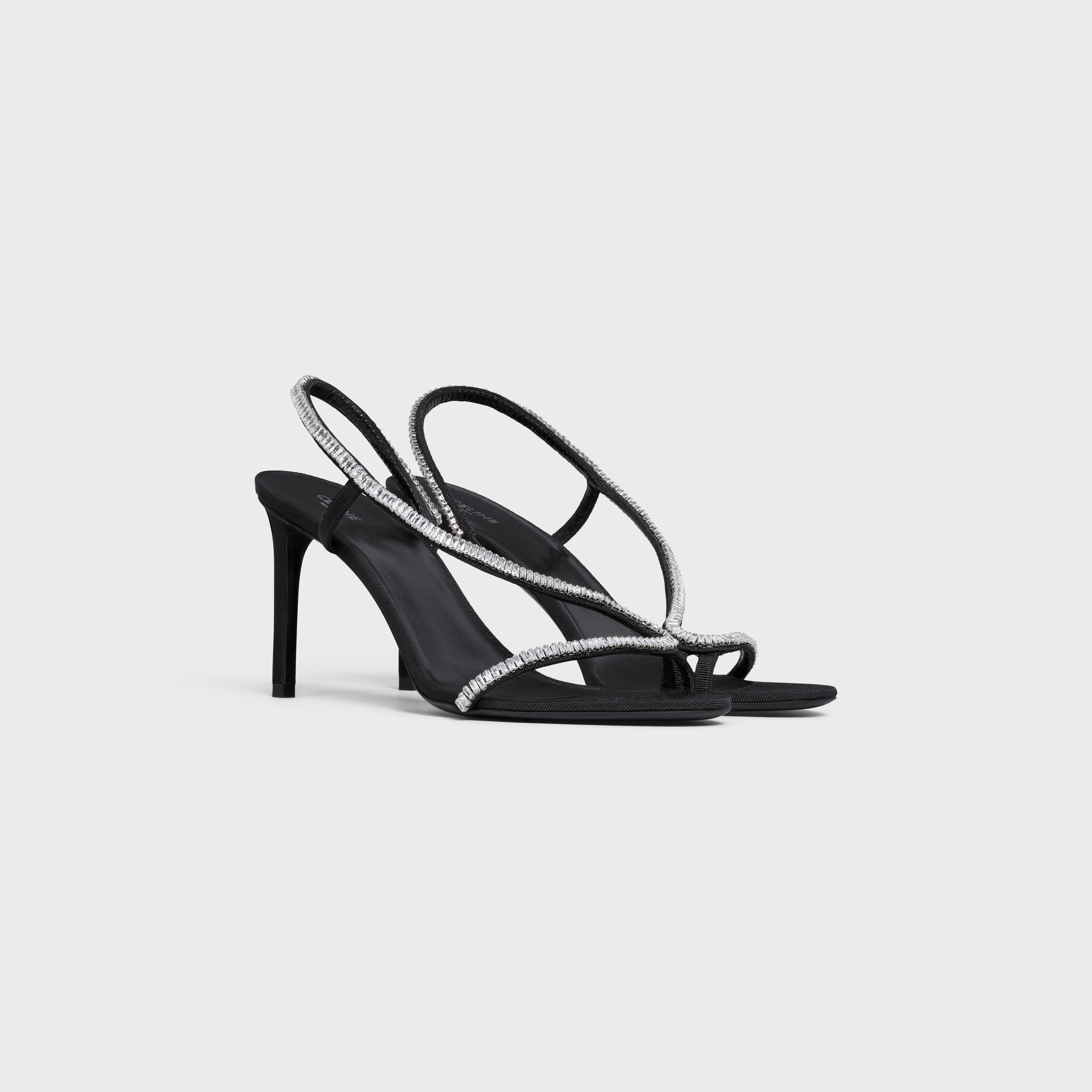 CELINE SOIR CROSS-OVER SANDAL in GROS GRAIN WITH STRASS - 2