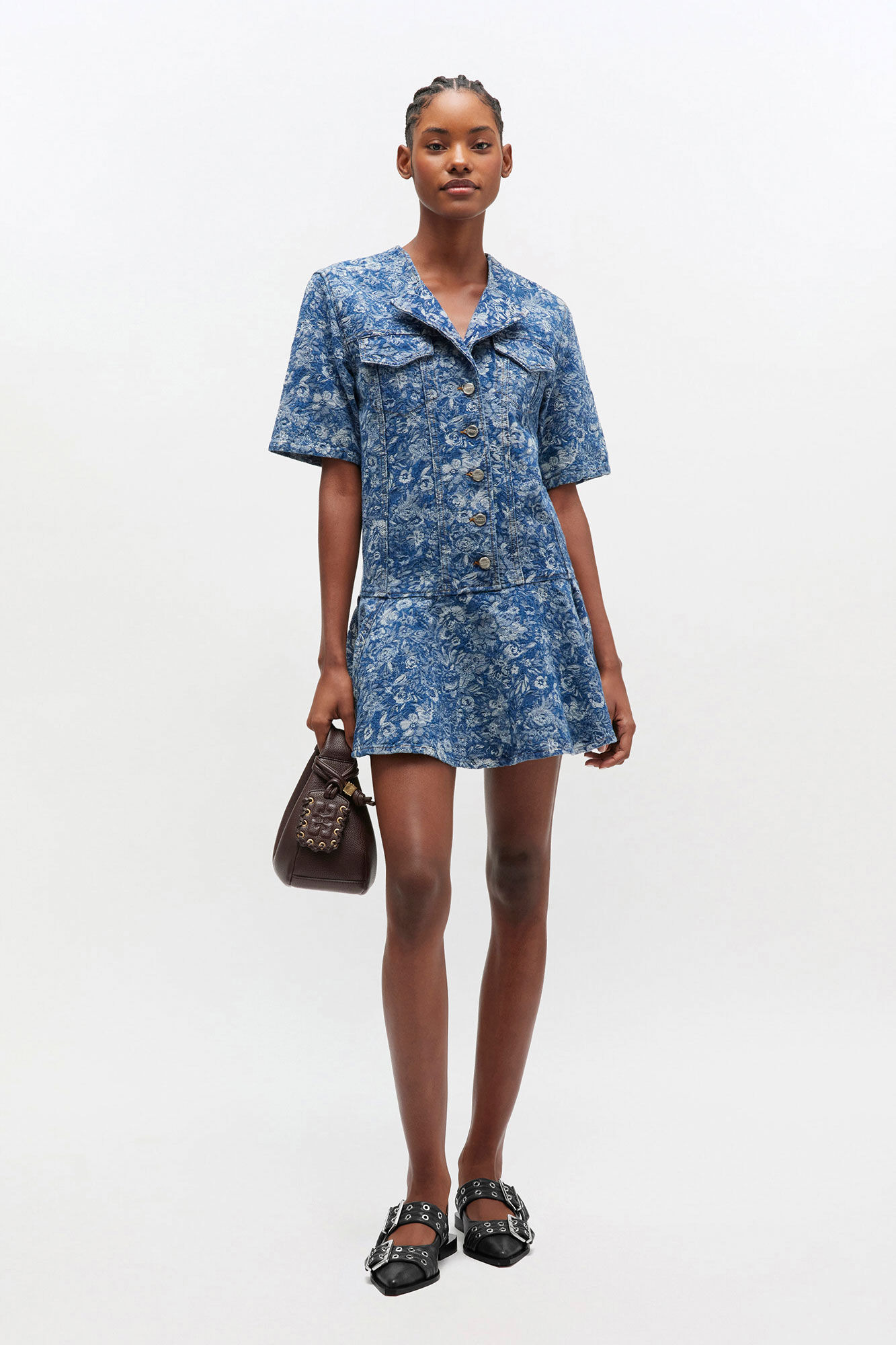 BLUE TAPESTRY MINI DRESS - 2