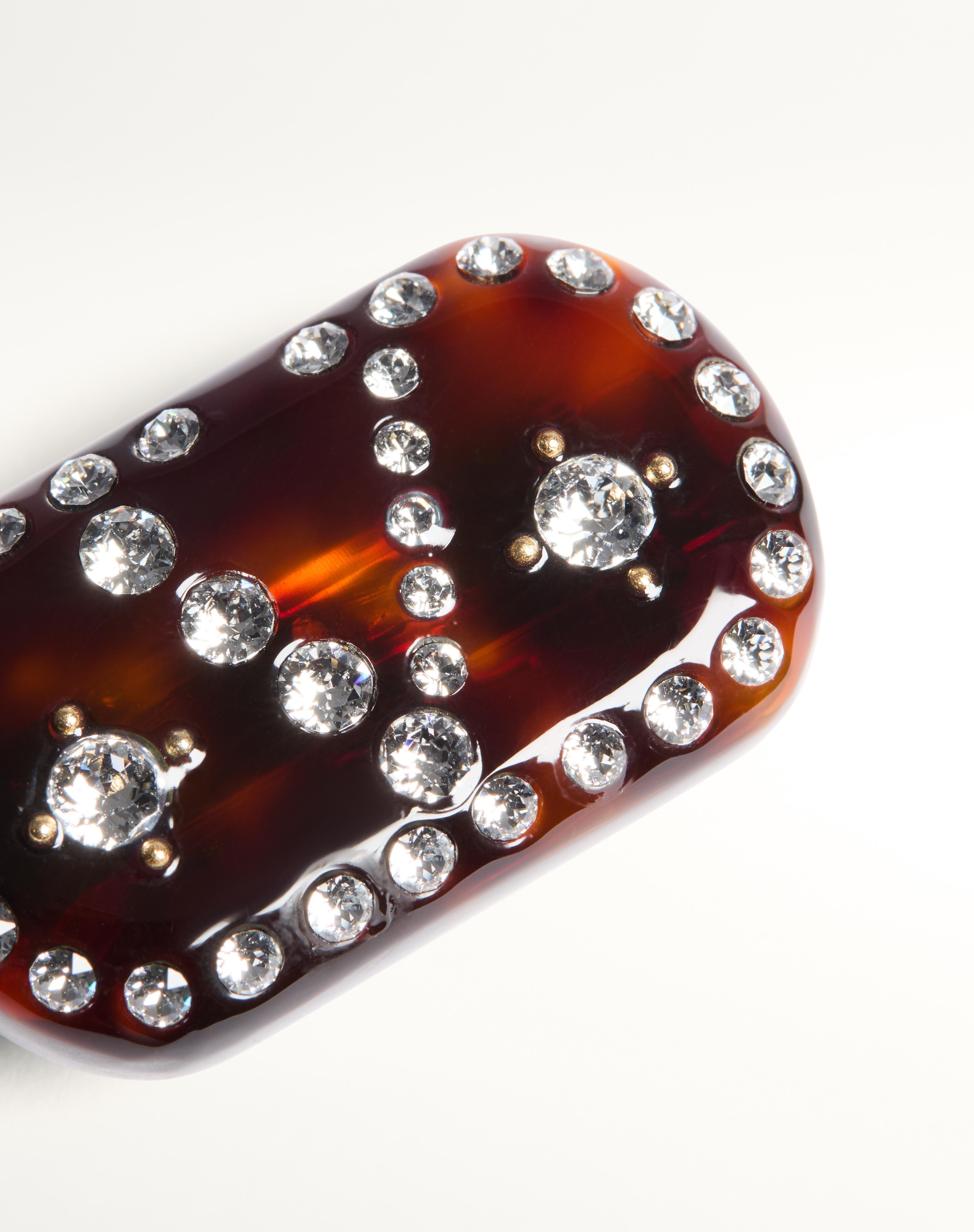 VLOGO SIGNATURE HAIR CLIP IN RESIN, METAL AND CRYSTALS - 4
