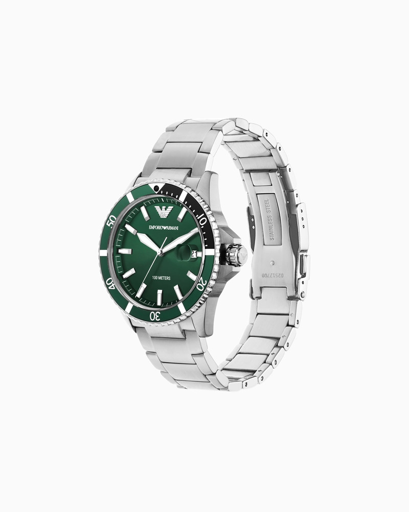 EMPORIO ARMANI THREE-HAND STAINLESS STEEL WATCH outlook