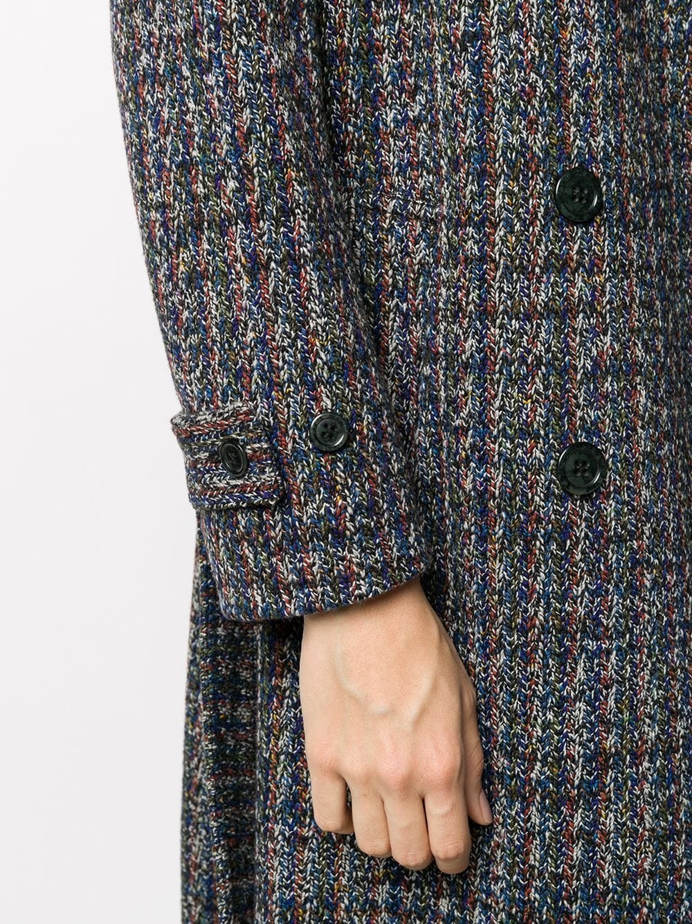 double breasted tweed trench coat - 5