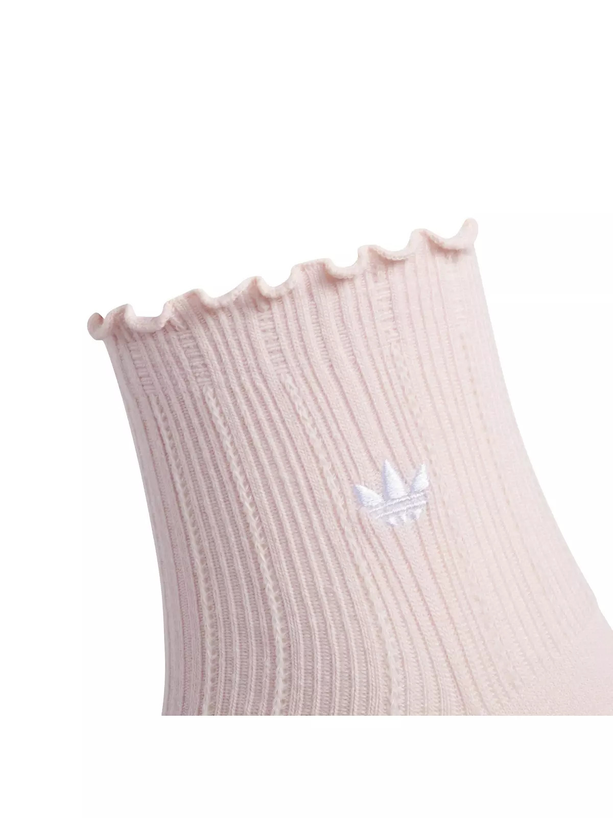 Originals Trefoil Ruffle Ankle Socks (3 Pack) - White/Grey/Pink - 2