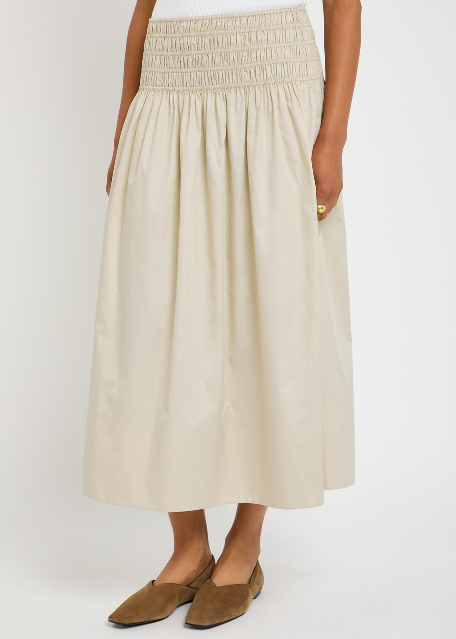 Joseph Leonie Gathered Cotton-sateen Midi Skirt - 2