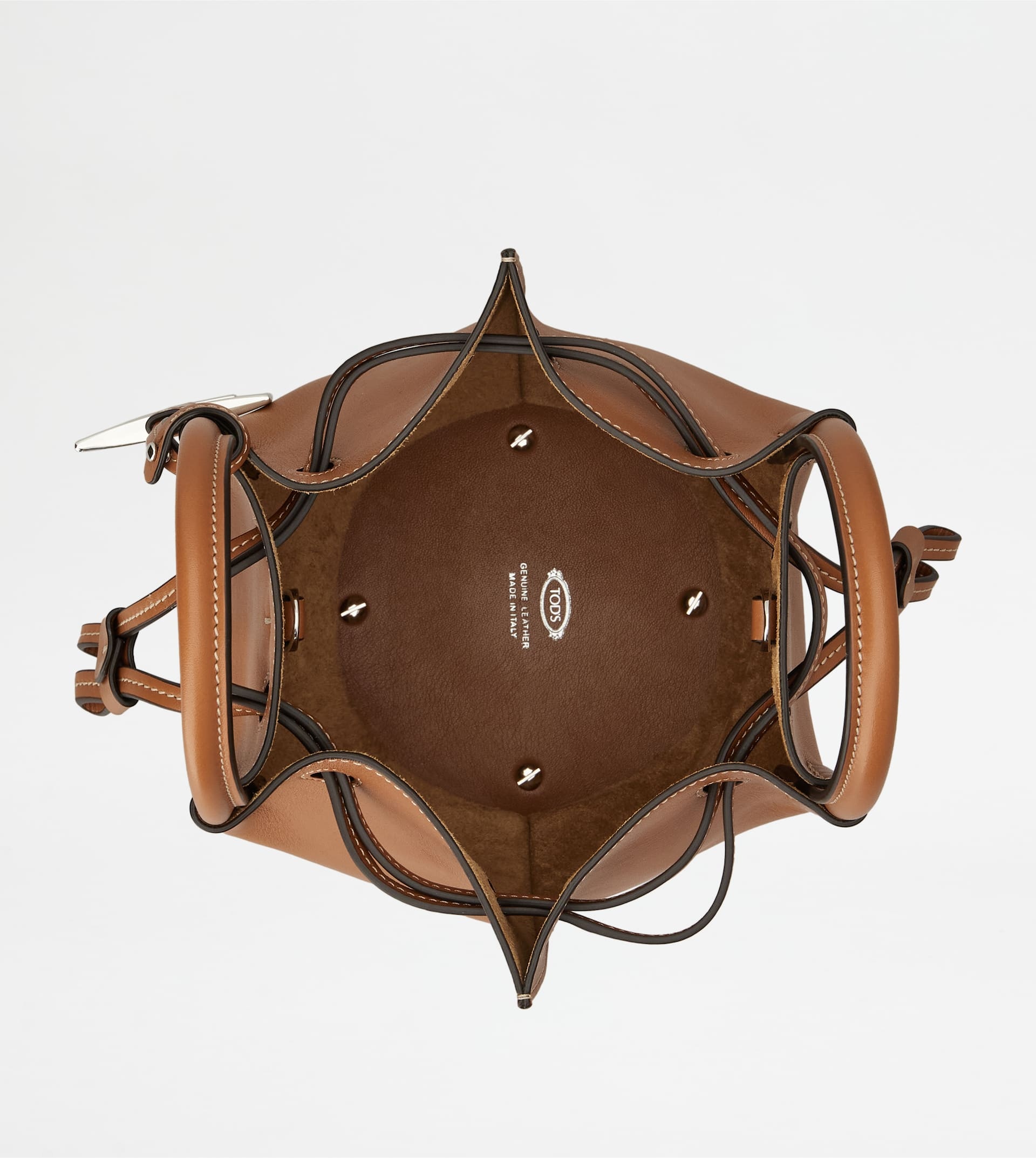 BUCKET BAG IN LEATHER MINI - BROWN - 4