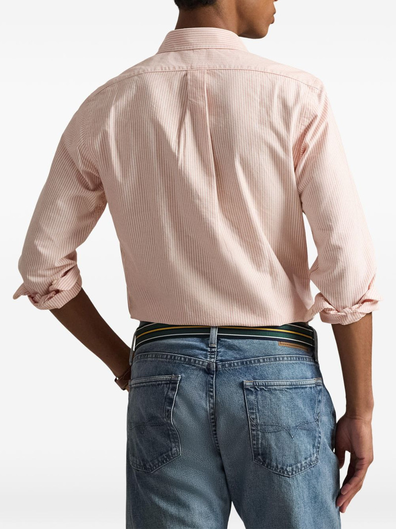 logo-embroidered striped oxford shirt 4
