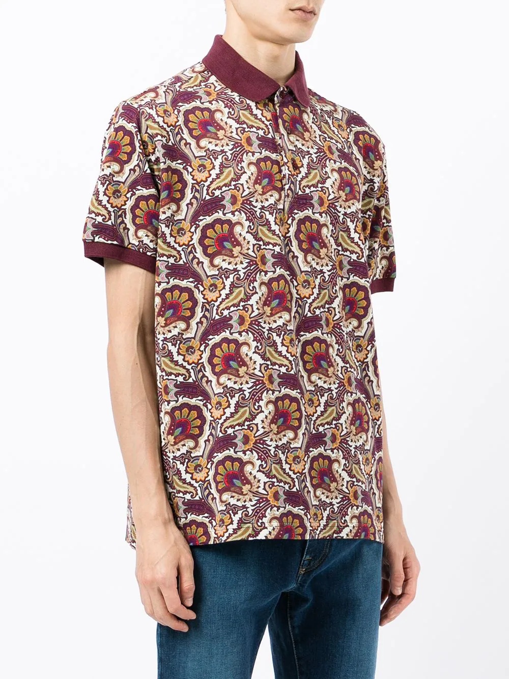 paisley-print polo shirt - 3