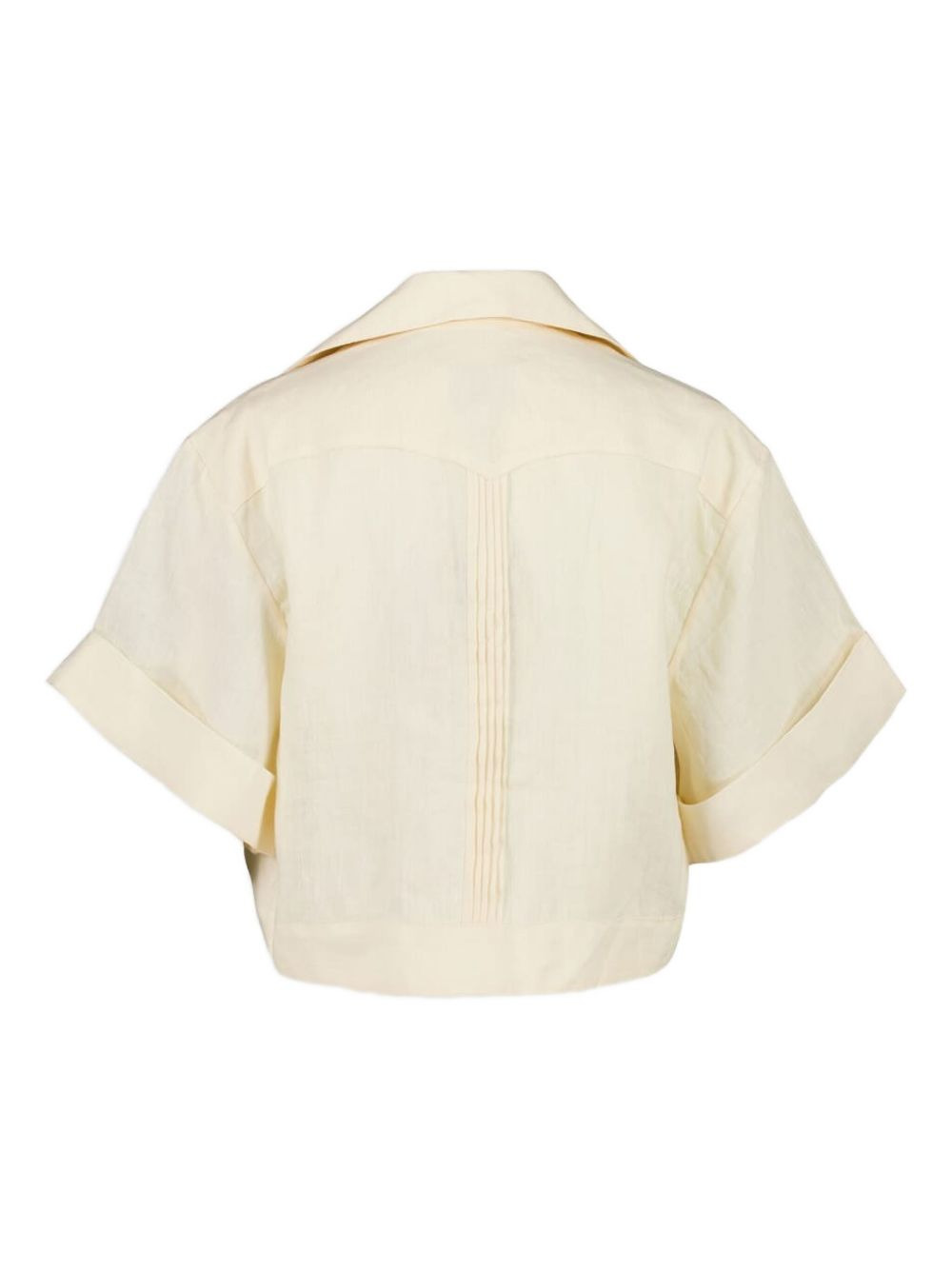 pleated-panel short-sleeve shirt - 2
