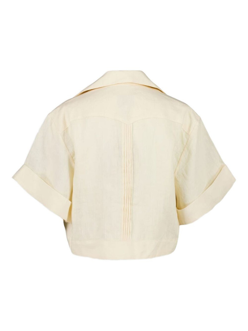 Johanna Ortiz pleated-panel short-sleeve shirt outlook