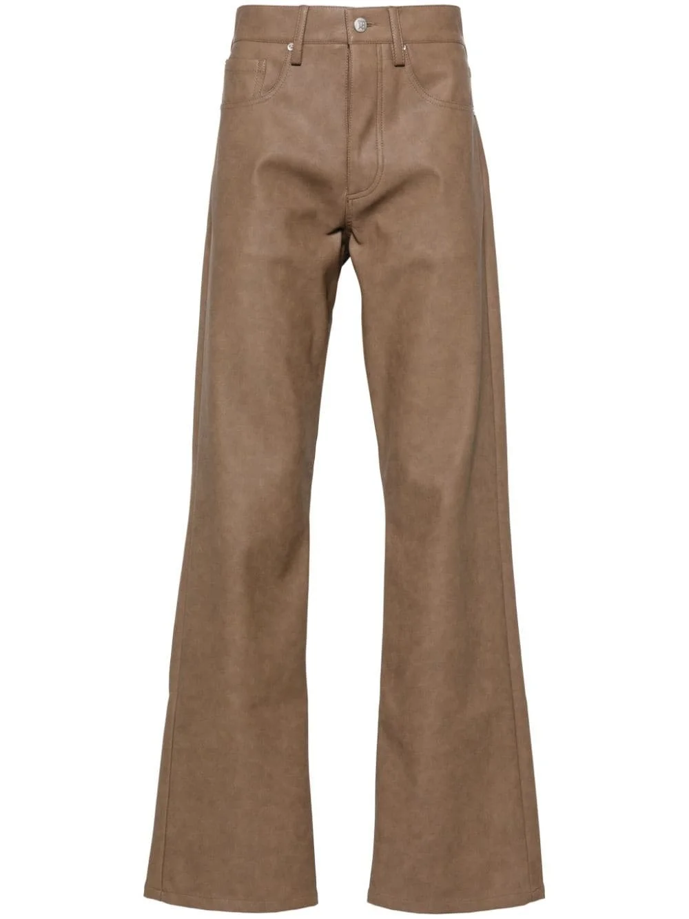 faux-leather straight-leg trousers - 1