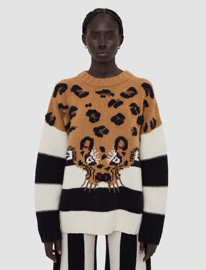 Leopard Knit Round Neck Jumper 3