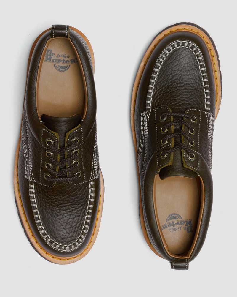 Dr. Martens Lowell Wild Grain Leather Moc Toe Shoes outlook