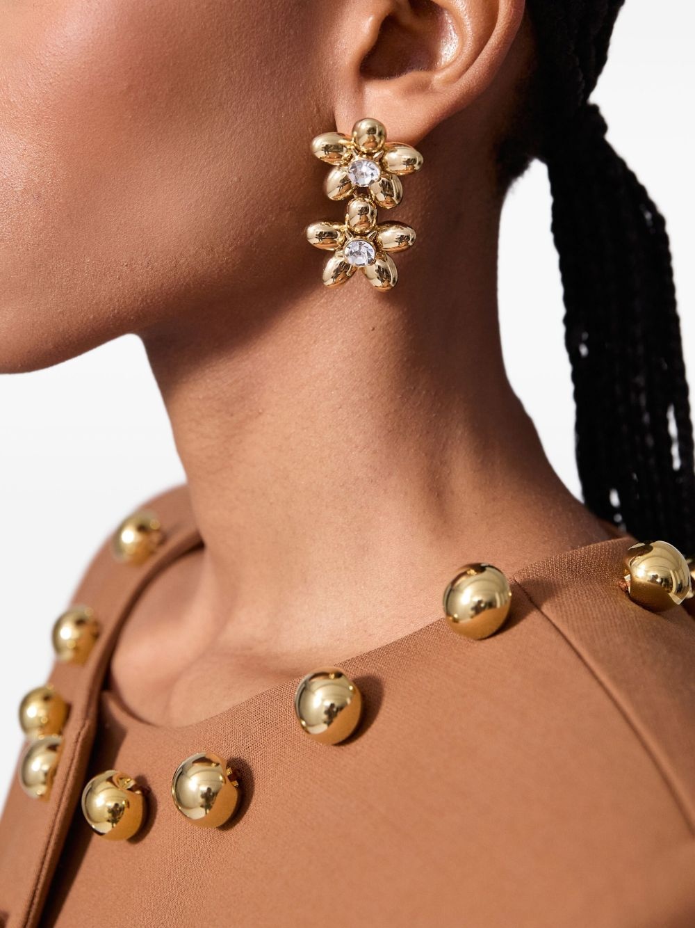 Double Flower Drop earrings - 2