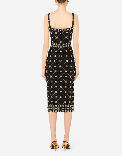 Dolce & Gabbana Jersey calf-length dress with crystal embellishment outlook