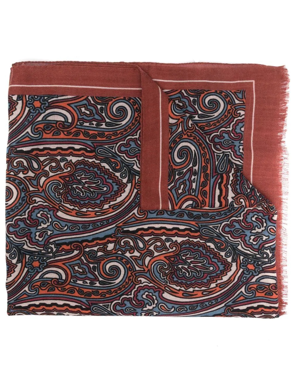 paisley-print knitted scarf - 1