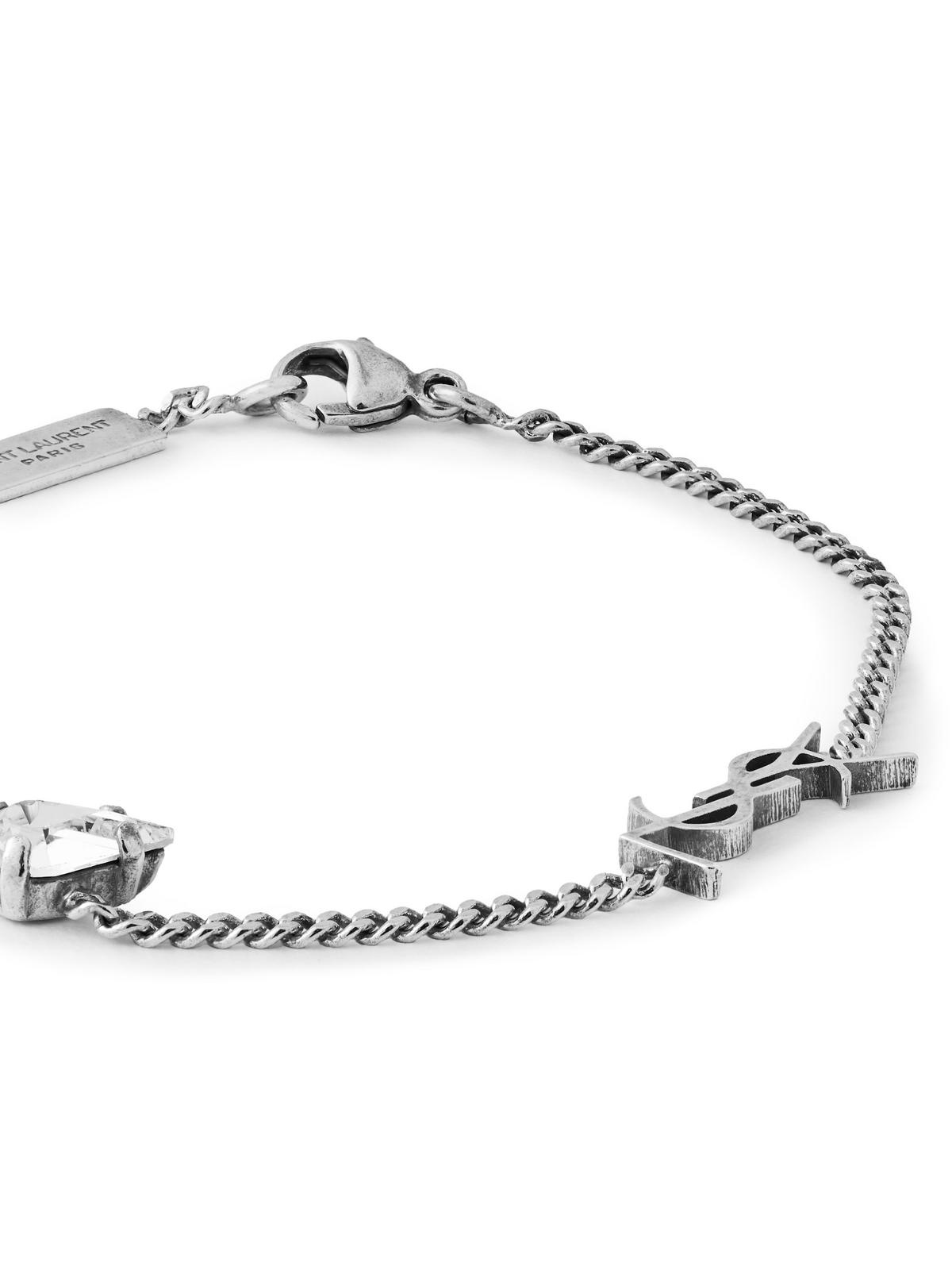 ★Saint Laurent★ Cassandre Chunky Rhinestone Charm Bracelet CASSANDRE charm bracelet in metal and rhinestone | Saint