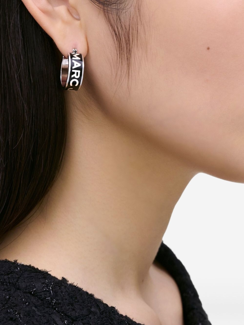 The Button Enamel Logo Hoop earrings - 2