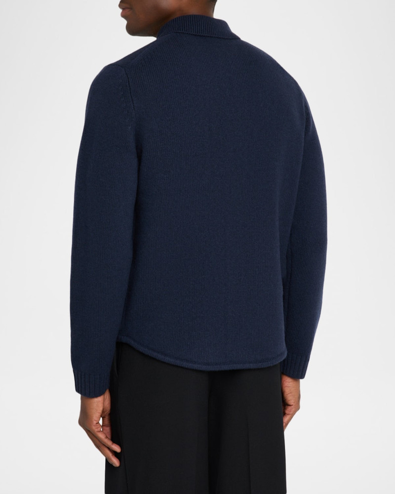 Men's Wool Sweater Shirt with Pocket 3