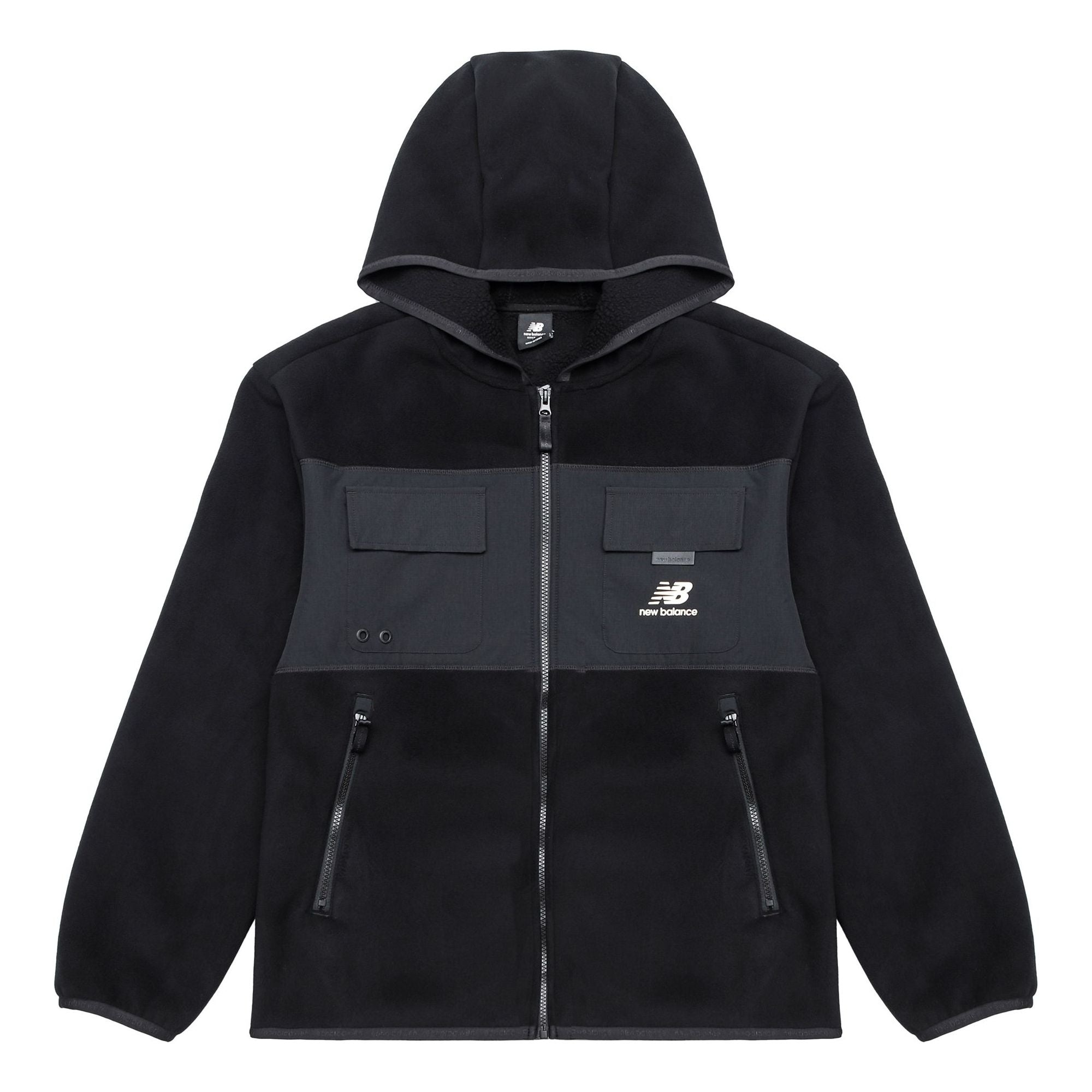 New Balance Alphabet Splicing Contrasting Colors Hooded Jacket 'Black' AMJ13382-BK - 1