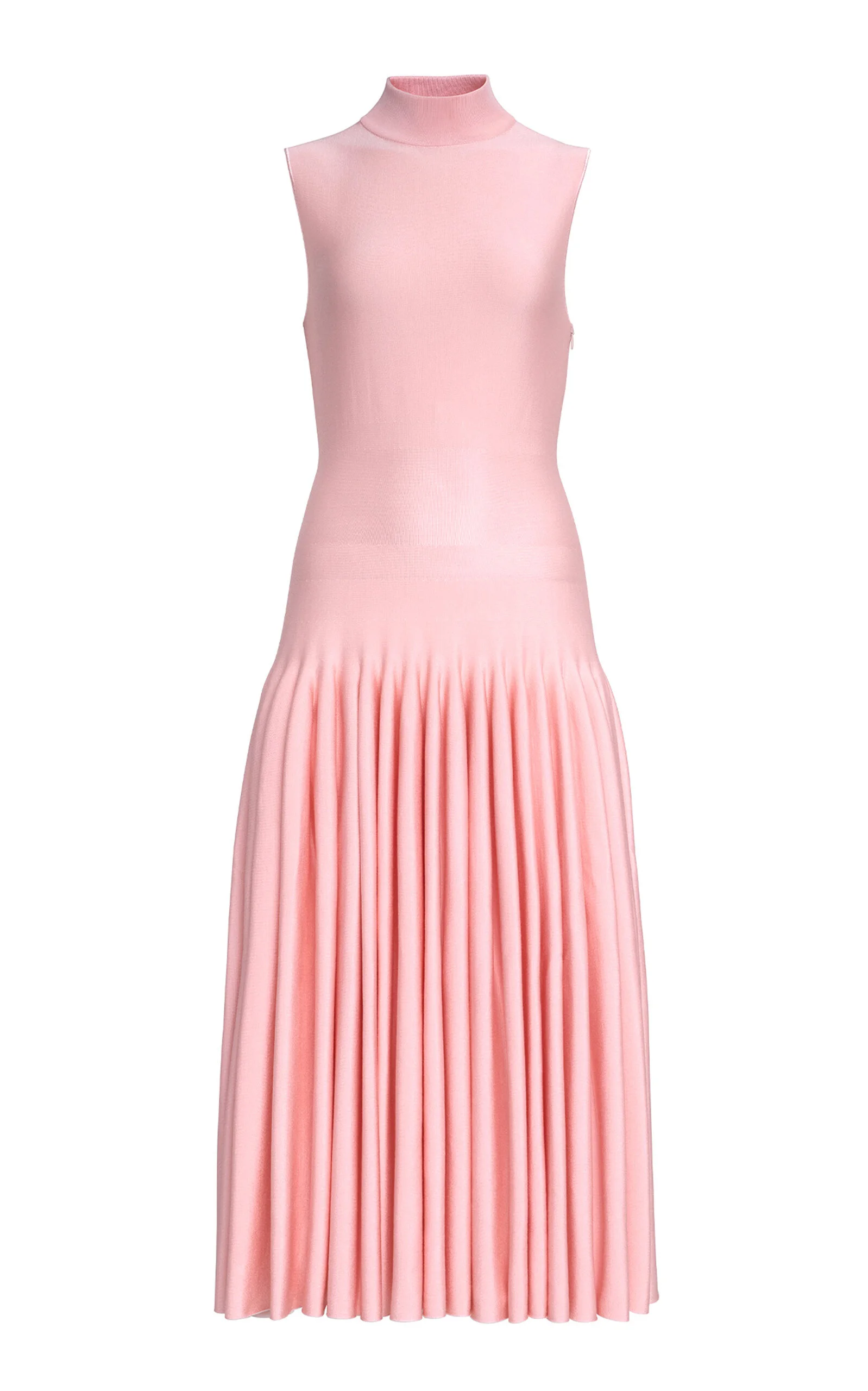 Drop-Waist Knit Cotton Midi Dress pink - 1